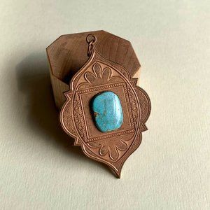 Handmade Copper and Turquoise Pendant